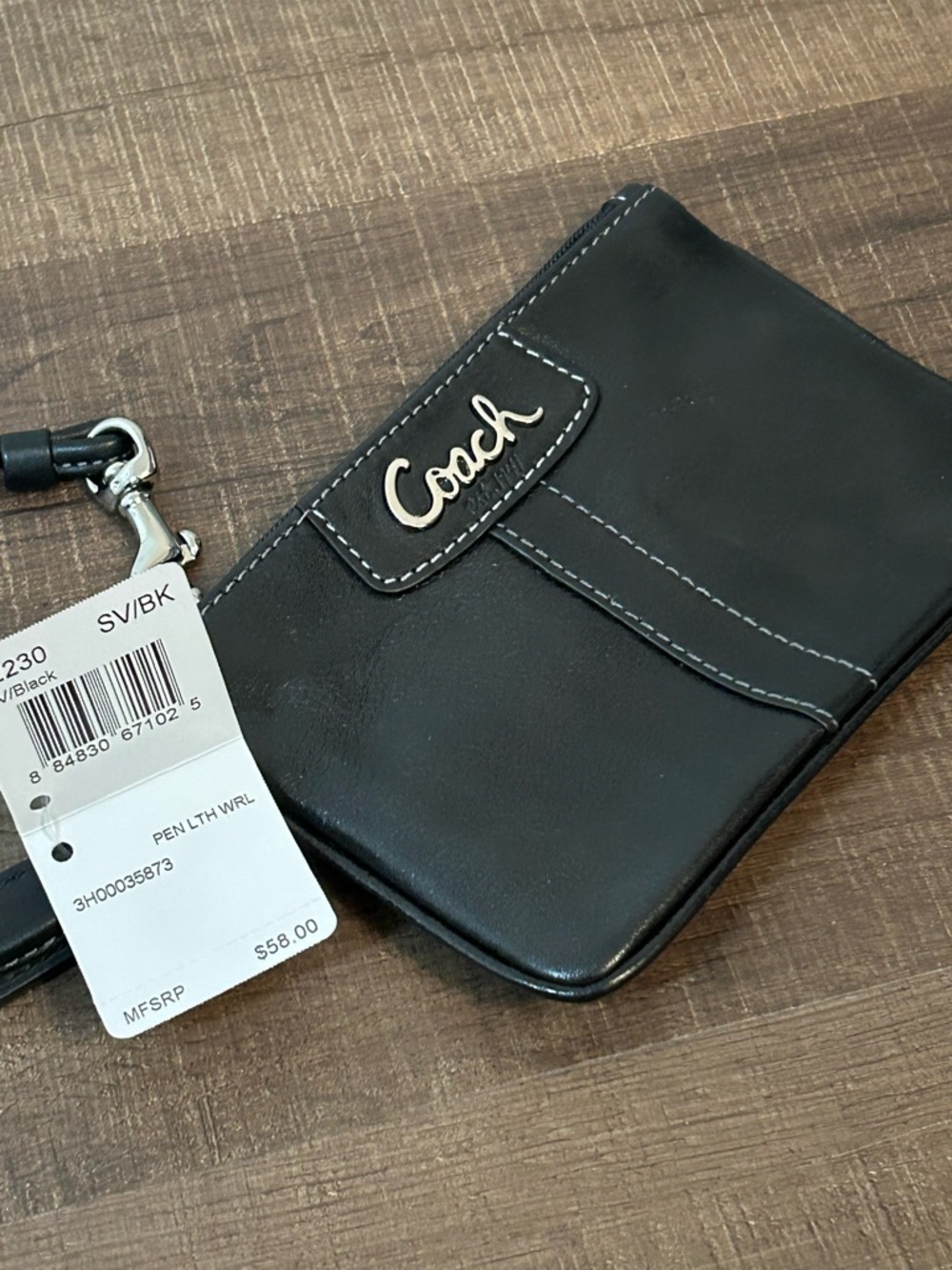 Coach Signature Black Leather Penelope Wristlet NWT F42230 New Old Stock - Picture 4 of 10